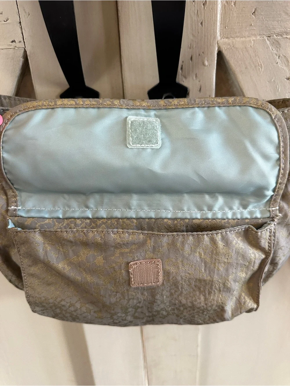Kipling Syro Shoulder Crossbody Bag Taupe Metallic Gold